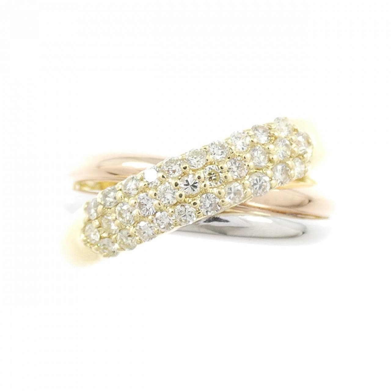 K18YG/PT900/K18PG ダイヤモンド リング 0.31CT