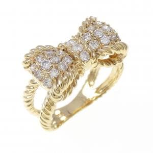 K18YG リボン ダイヤモンド リング 0.51CT