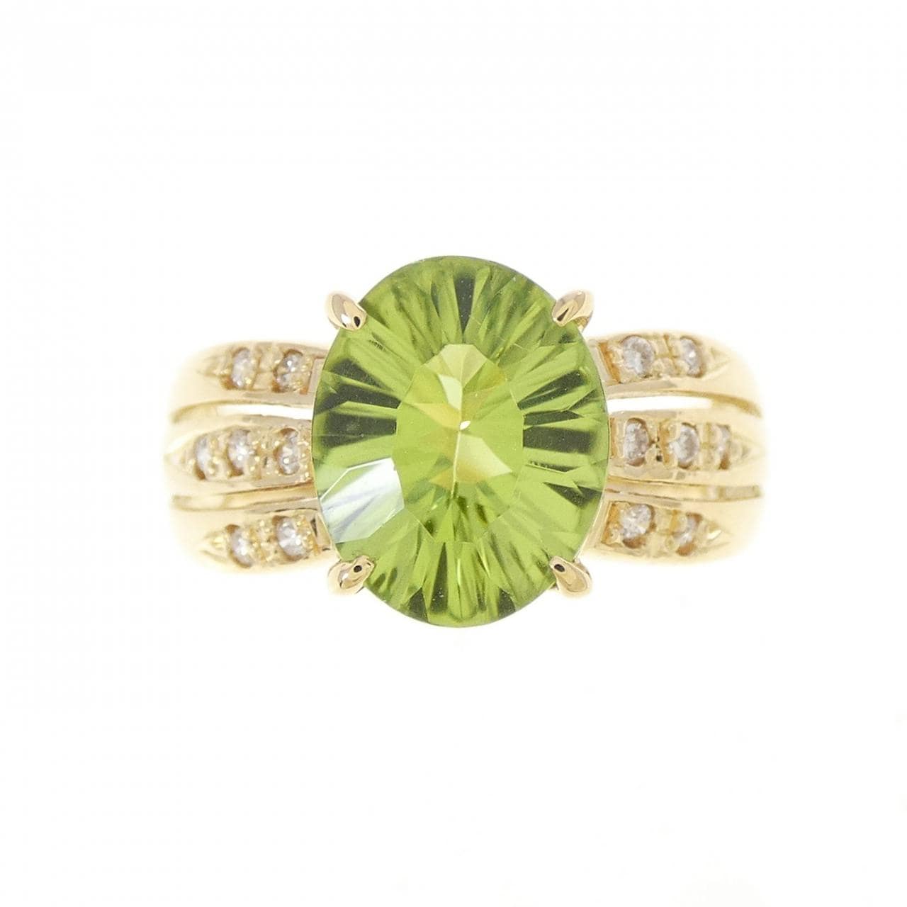 K18YG ペリドット リング 2.38CT