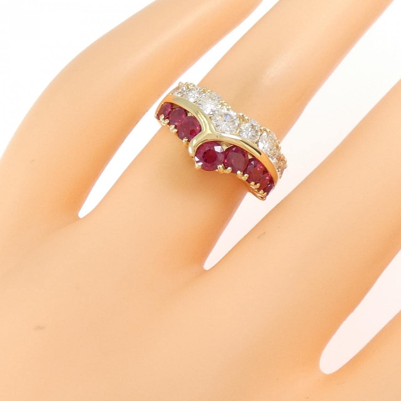 K18YG ルビー リング 1.43CT