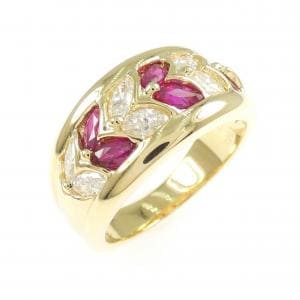 K18YG ルビー リング 0.72CT