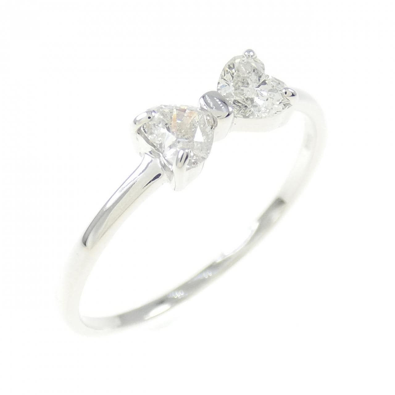 K18WG リボン ダイヤモンド リング 0.36CT