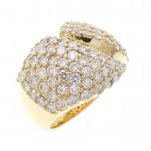 K18YG パヴェ ダイヤモンド リング 2.38CT