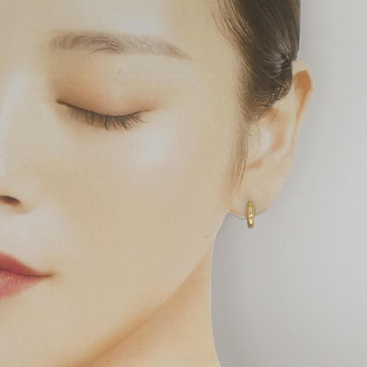 K18YG フープ ピアス