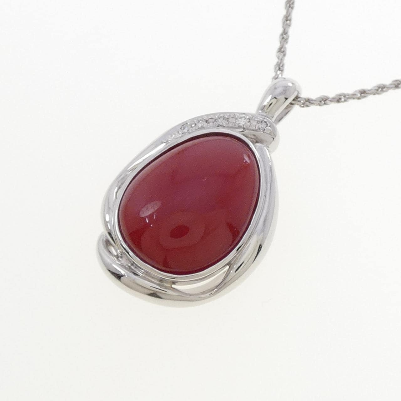 PT900/PT850 サンゴ ネックレス 5.92CT