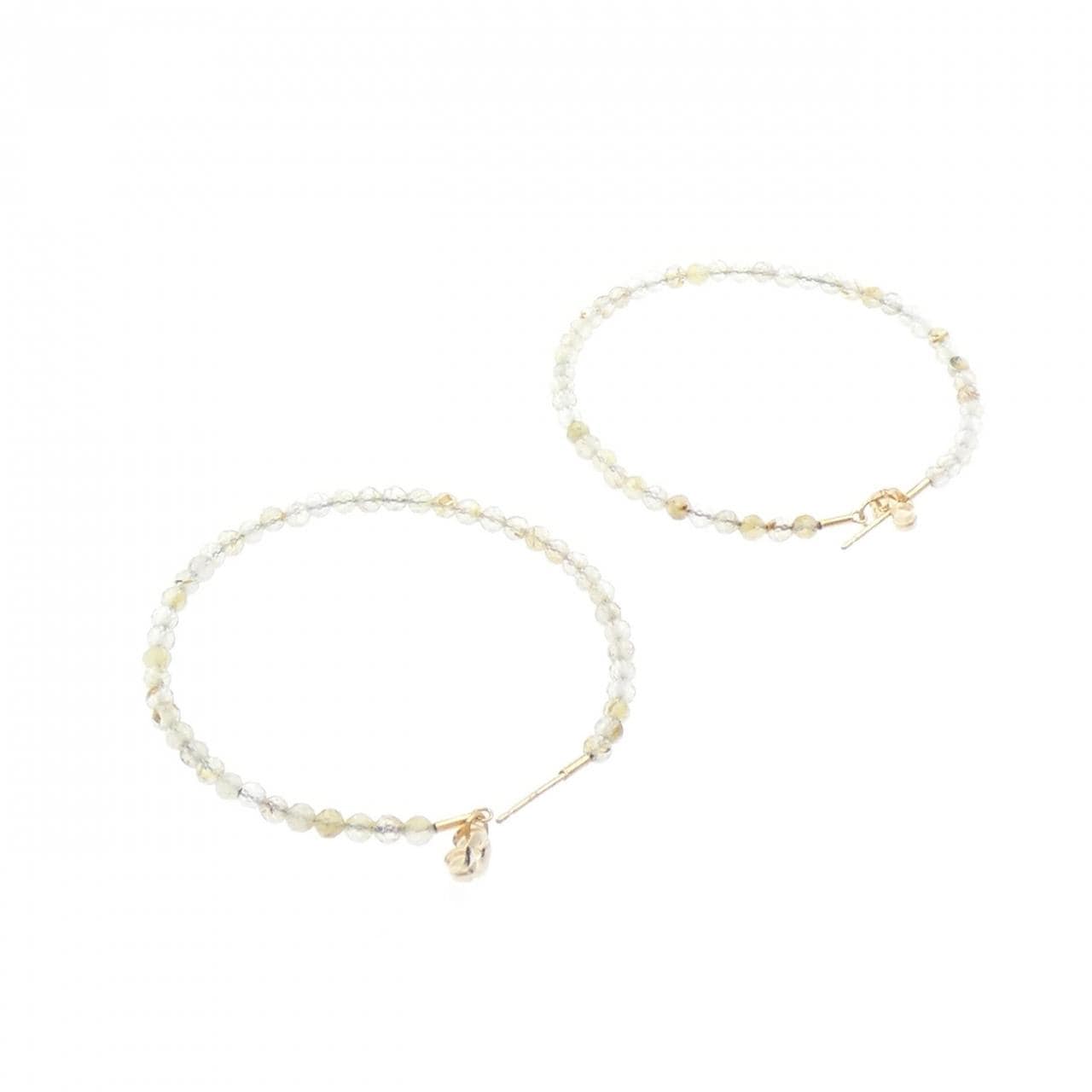 [新品] K10YG 金紅石石英耳環