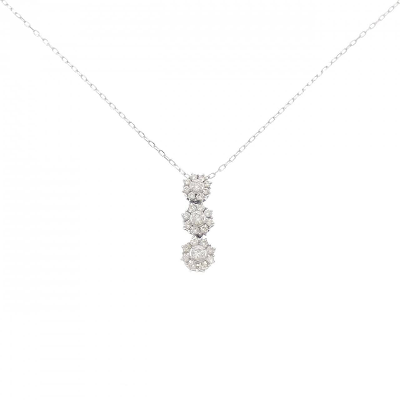 K18WG ダイヤモンド ネックレス 0.40CT