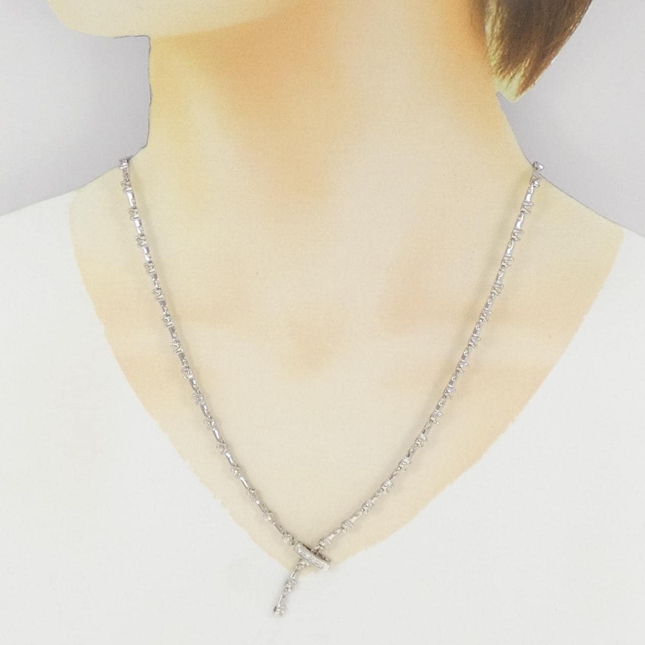 K18WG ダイヤモンド ネックレス 3.00CT