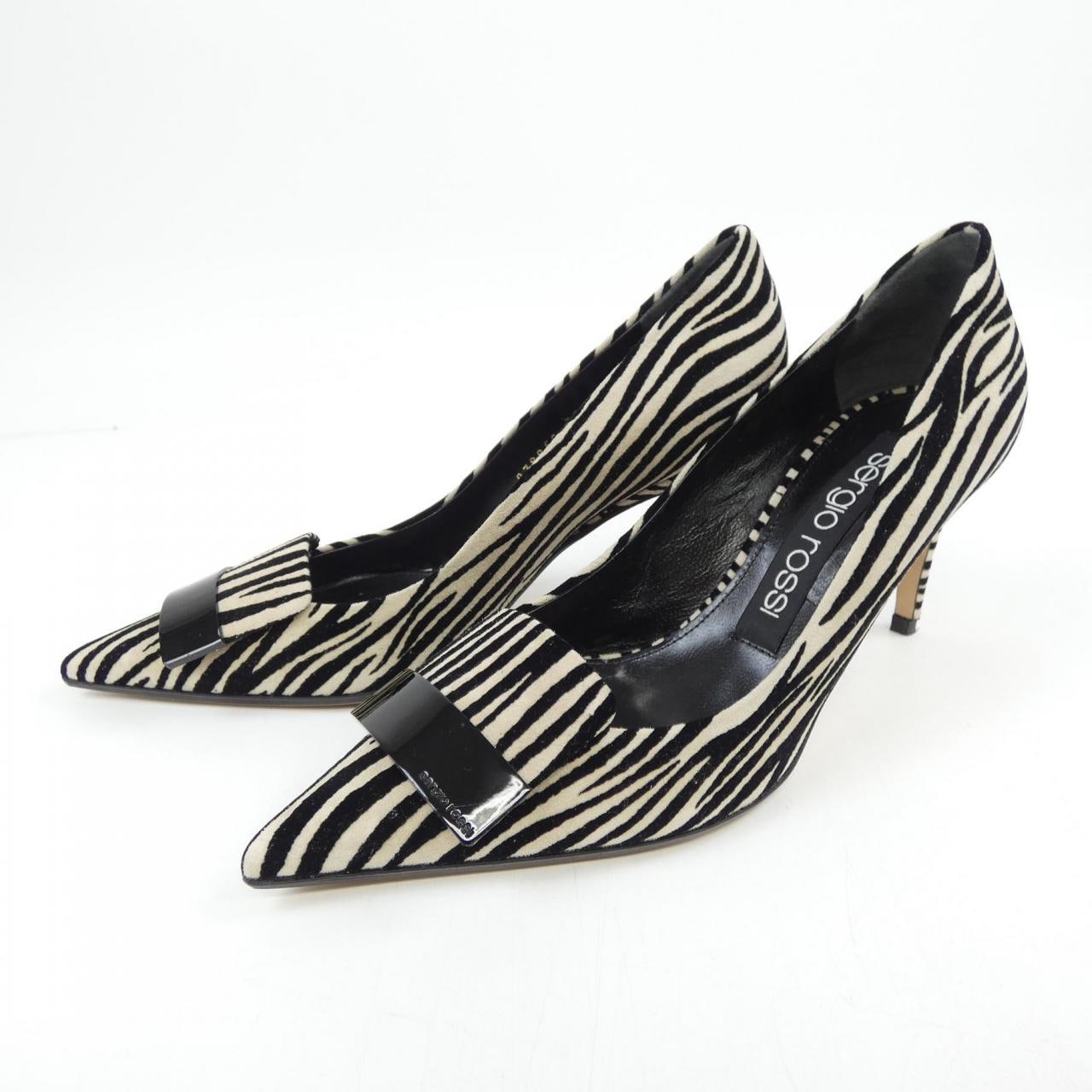 セルジオロッシ sergio rossi ZEBRA FLOCK-ECRU パンプス