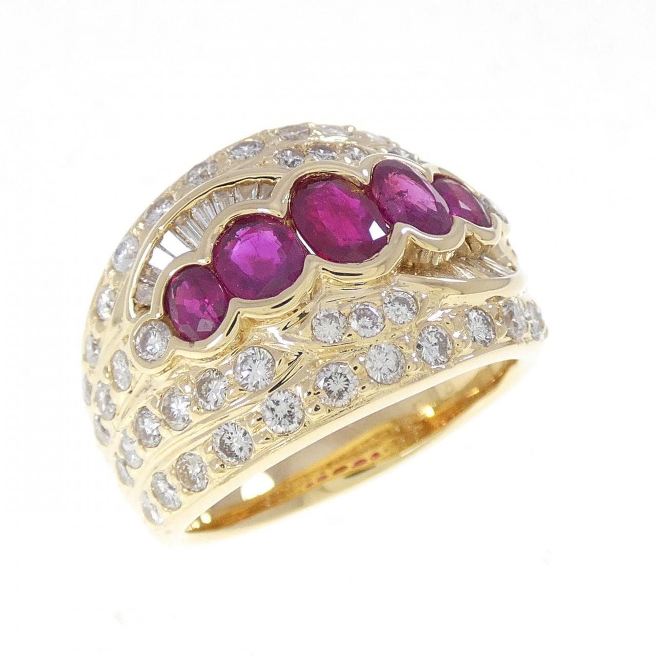 K18YG ルビー リング 1.37CT