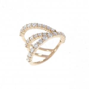 K18PG ダイヤモンド ピンキーリング 0.85CT
