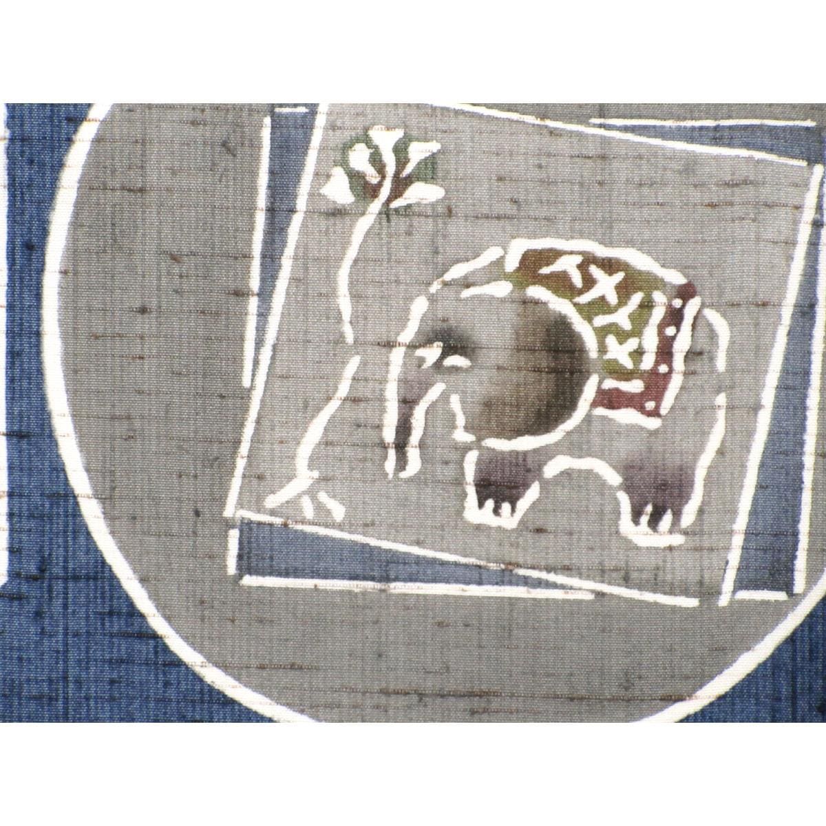 名古屋帯　染紬　友禅加工