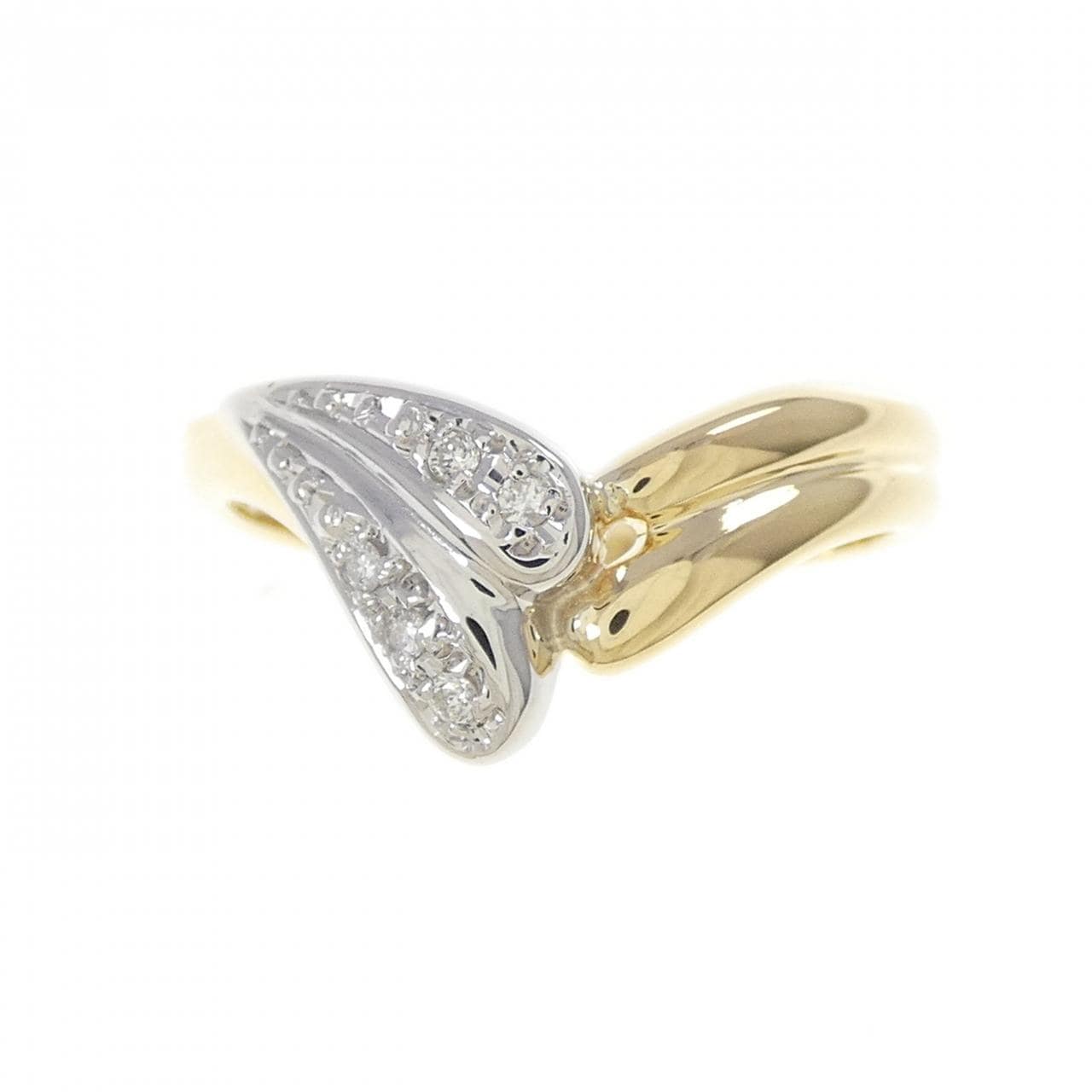 K18YG/PT900 ダイヤモンド リング 0.03CT