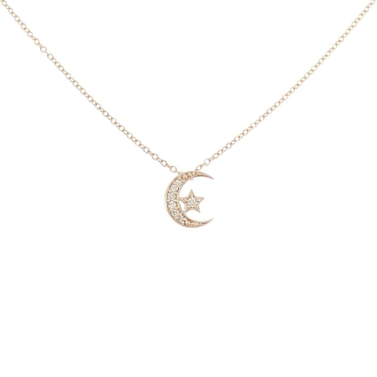 K18PG ムーン×スター ダイヤモンド ネックレス