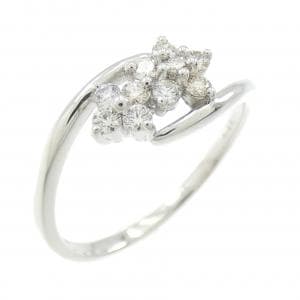 【新品】PT フラワー ダイヤモンド リング 0.20CT