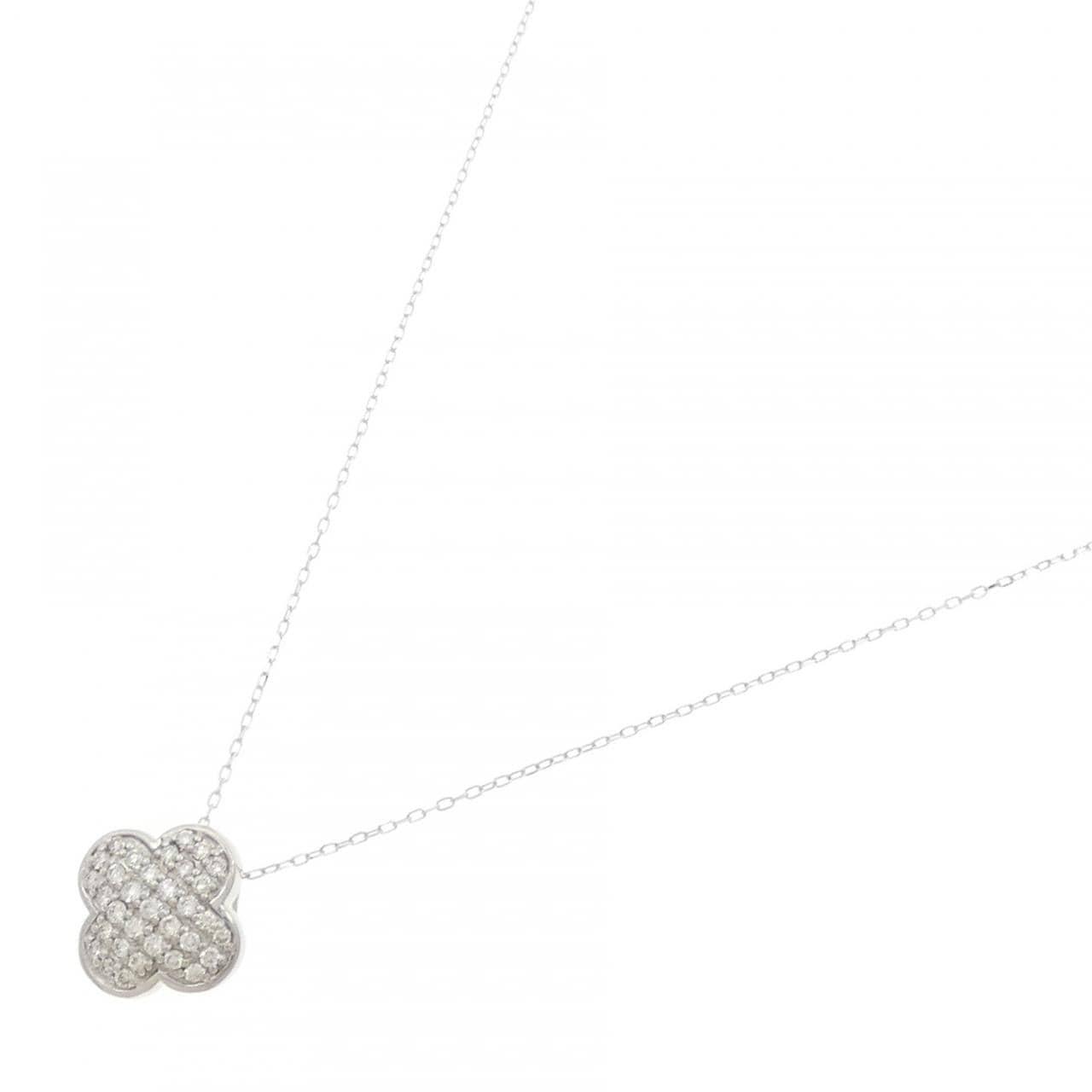 K18WG パヴェ ダイヤモンド ネックレス 0.25CT
