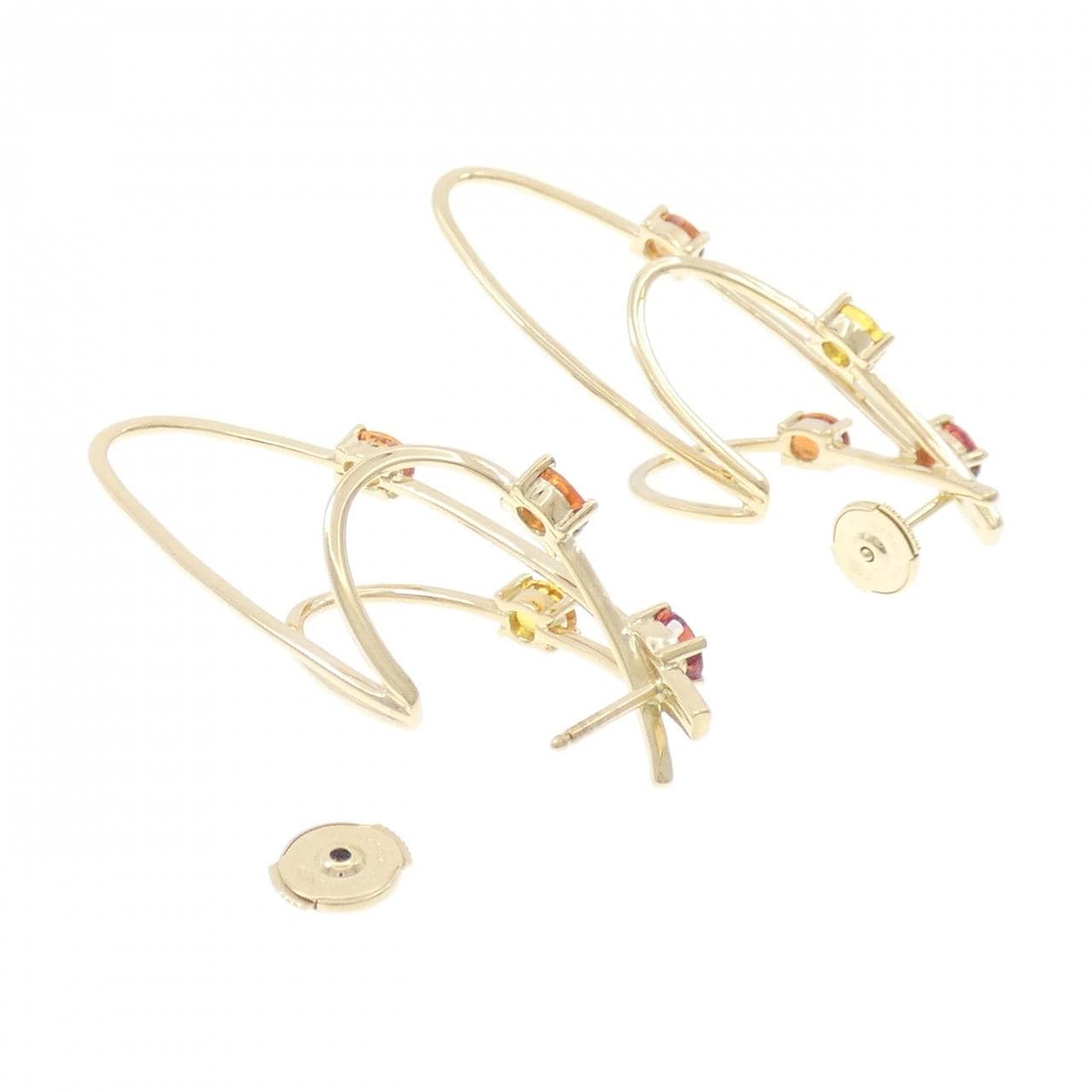 750YG藍寶石耳釘