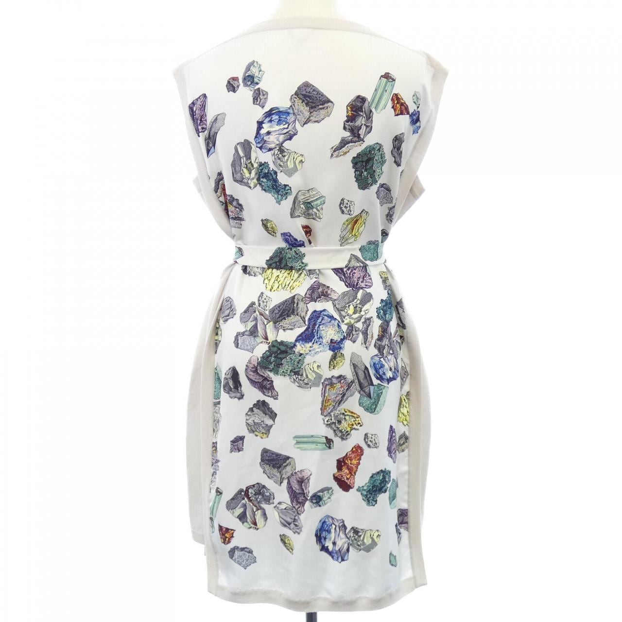 エルメス HERMES MINERAUX 37-7755 ツイルレーヌ ワンピース