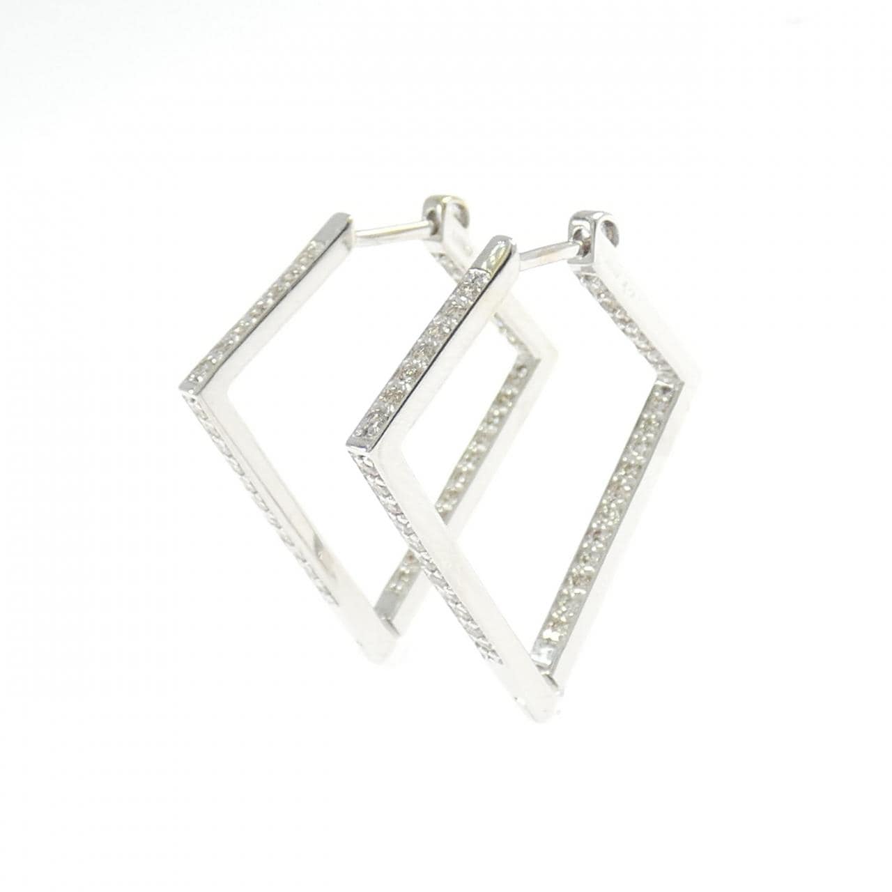 K18WG ダイヤモンド ピアス 0.46CT