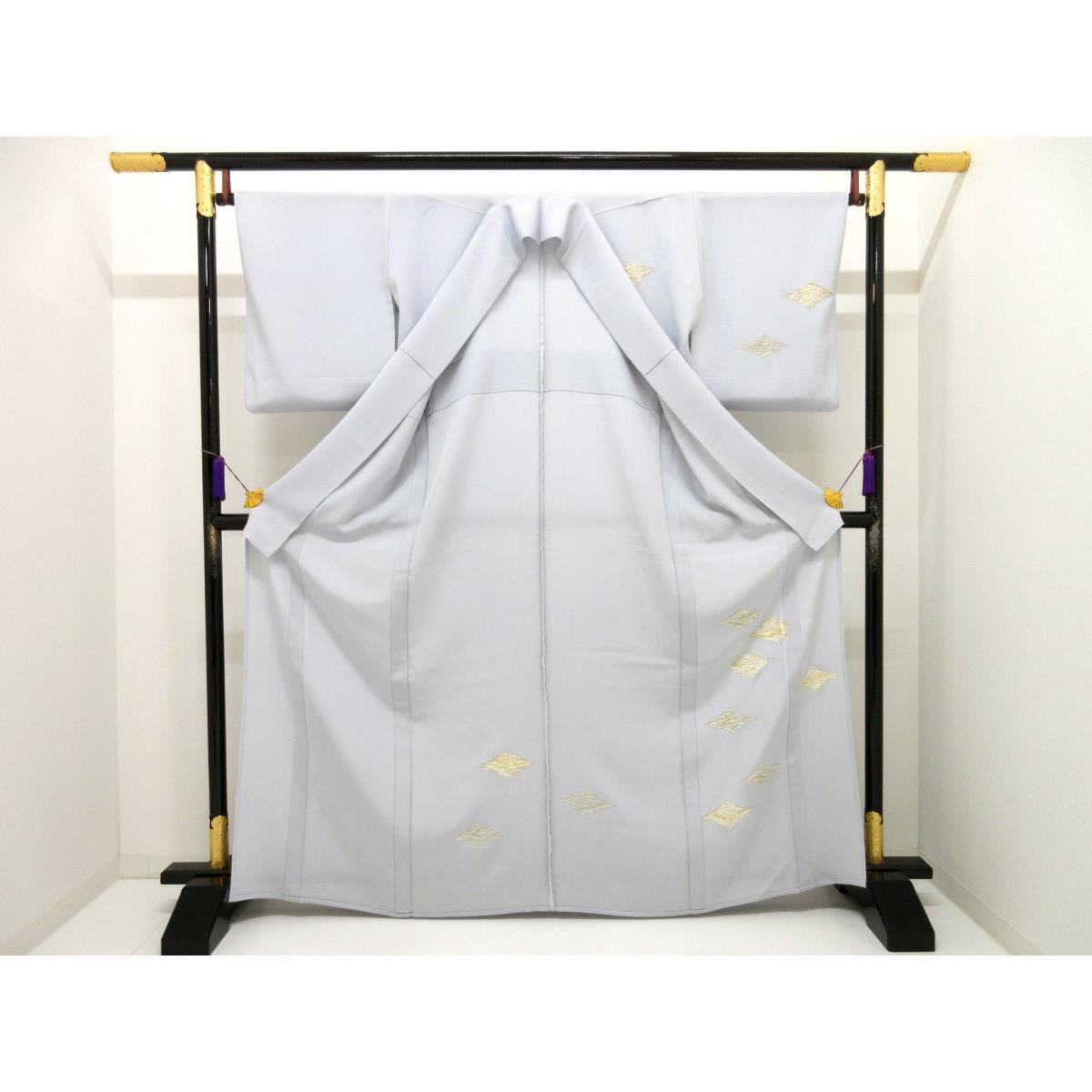 単衣　訪問着　刺繍加工　剣片喰