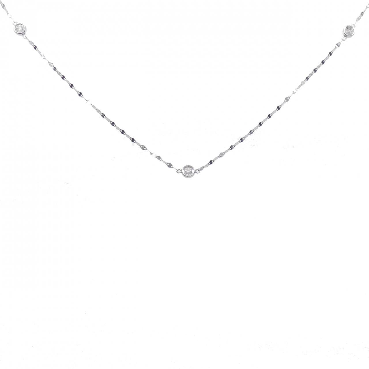 K18WG ダイヤモンド ネックレス 0.35CT