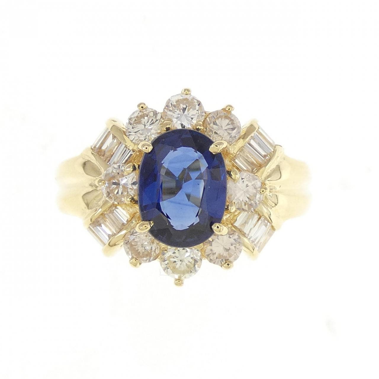 K18YG Sapphire Ring 1.36CT