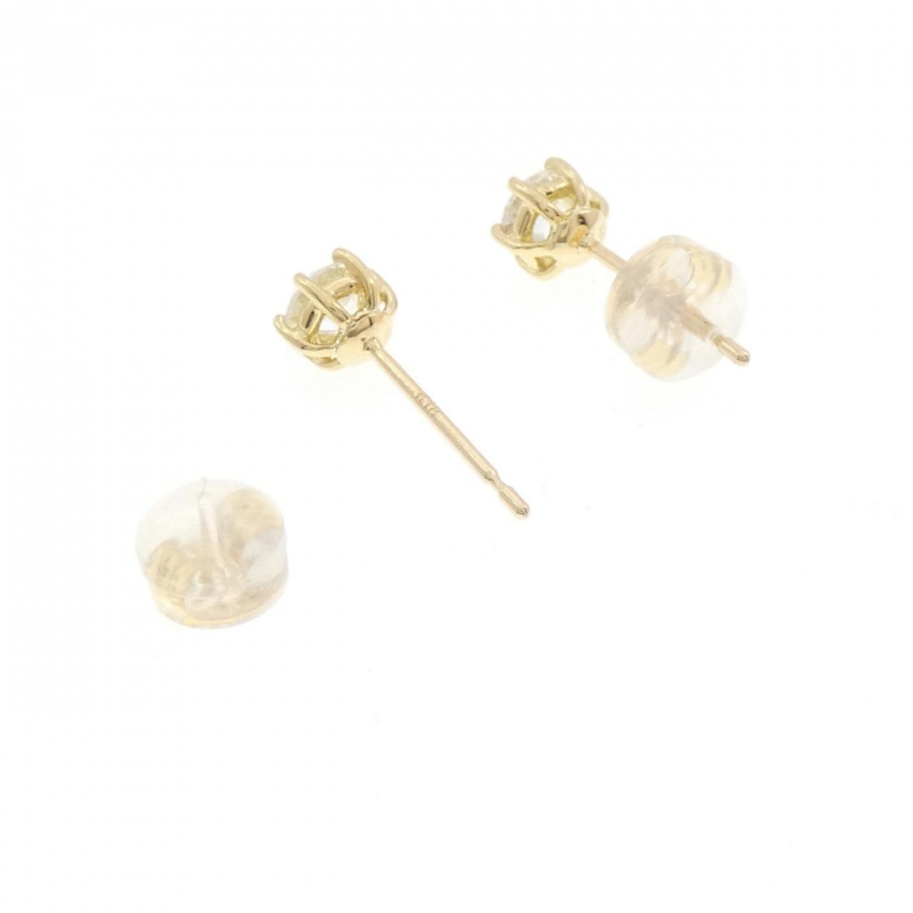 K18YG ソリティア ダイヤモンド ピアス 0.63CT
