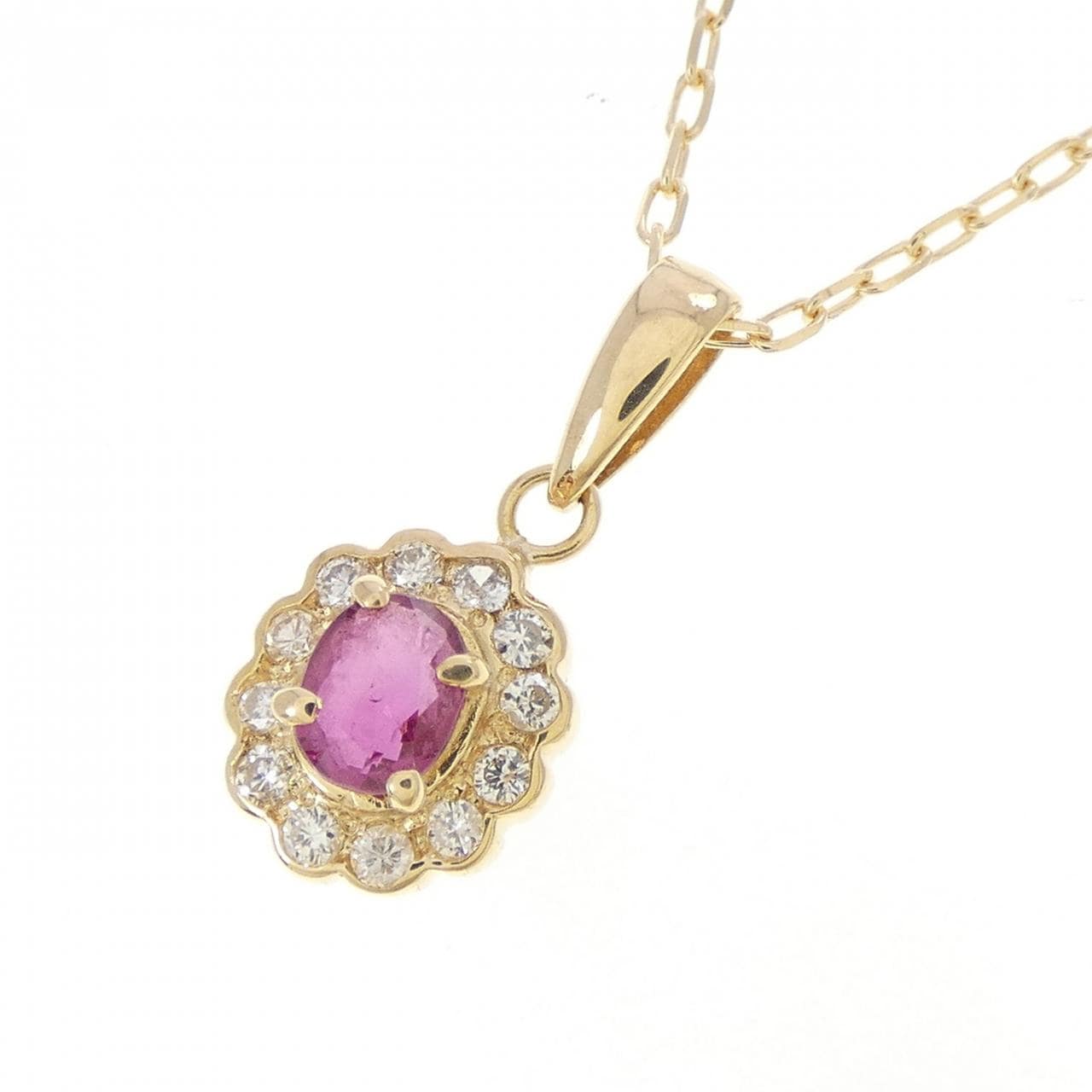 K18YG ルビー ネックレス 0.23CT