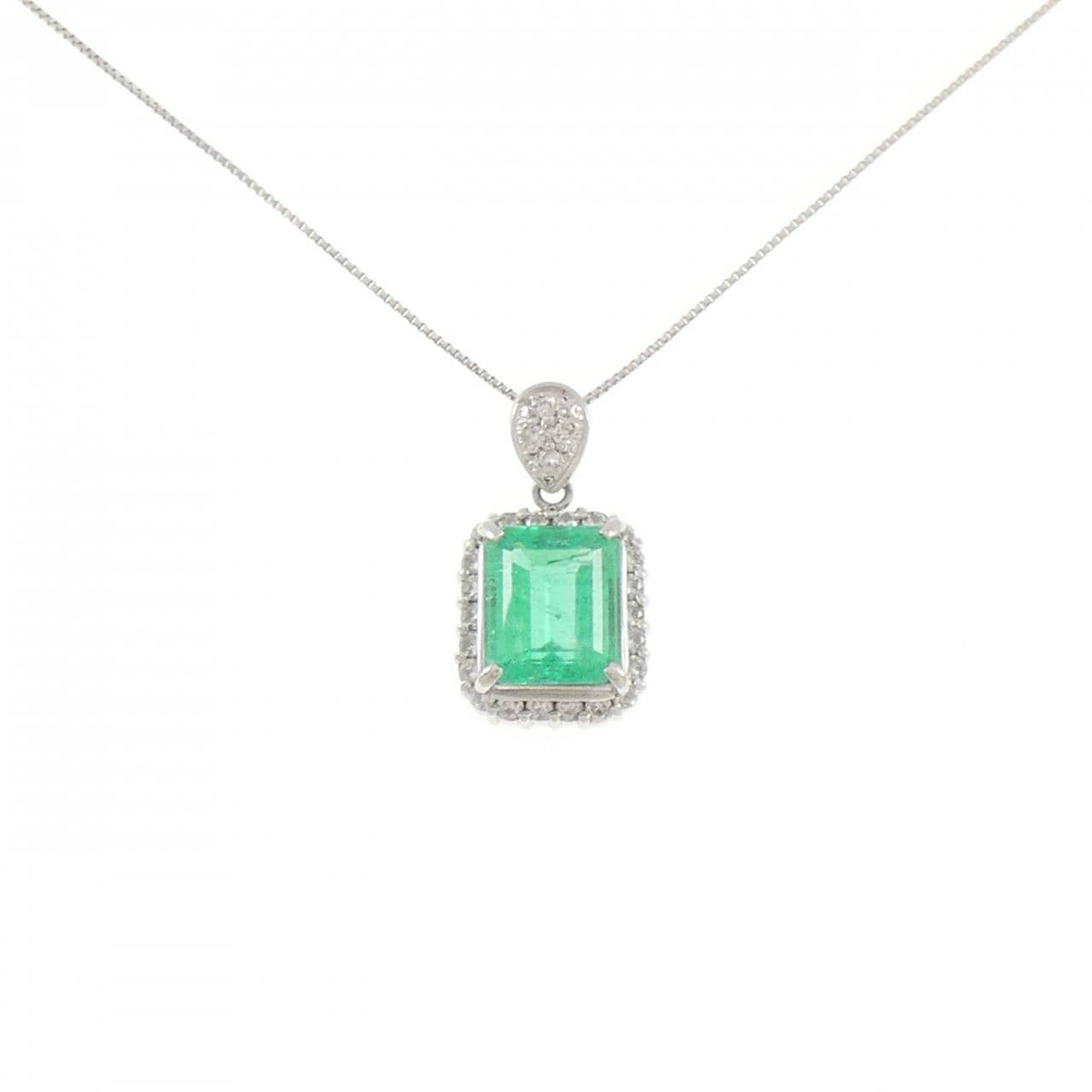 PT900/PT850 エメラルド ネックレス 2.02CT