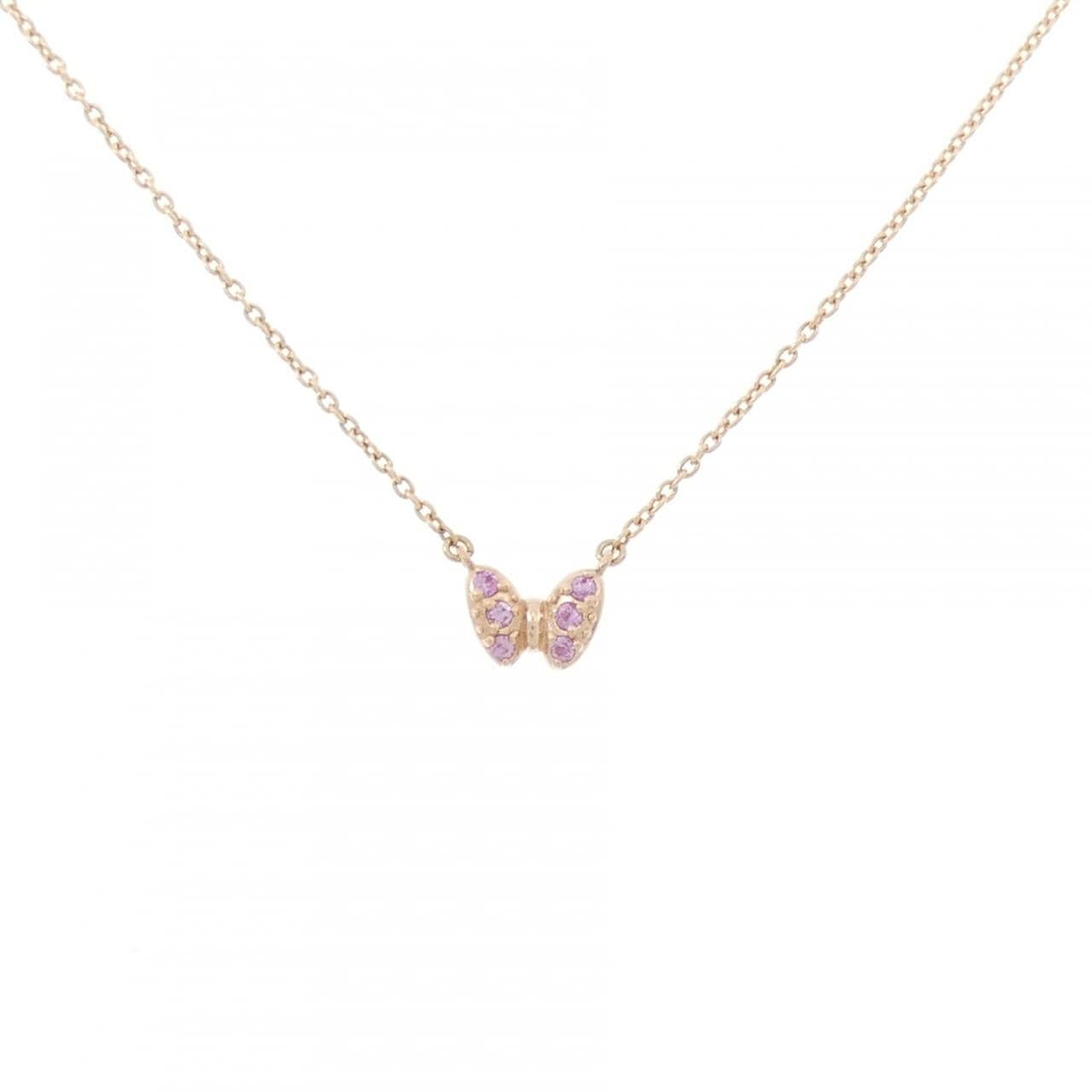 K10PG バタフライ サファイヤ ネックレス 0.03CT