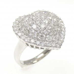 PT900 ハート パヴェ ダイヤモンド リング 2.04CT