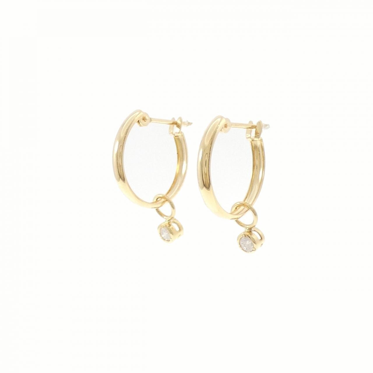 K18YG 2WAY ダイヤモンド ピアス 0.10CT