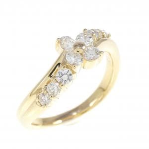 K18YG フラワー ダイヤモンド リング 0.50CT