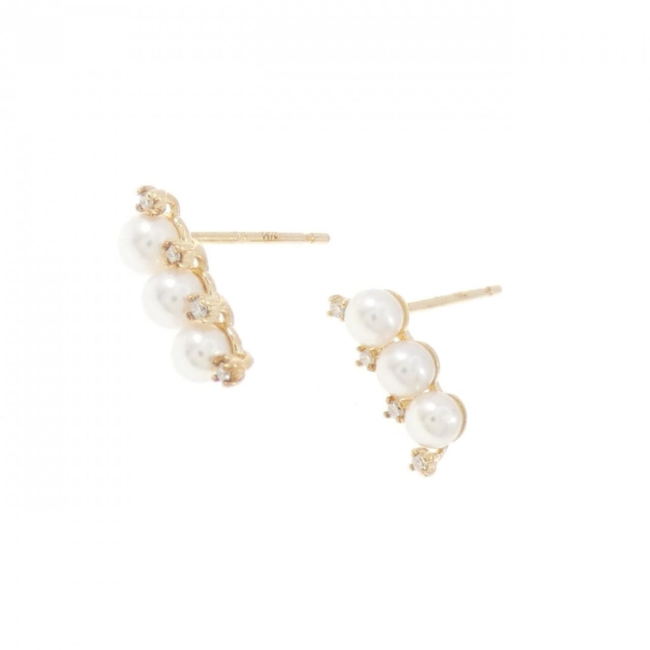 【新品】K10YG 淡水パール ピアス