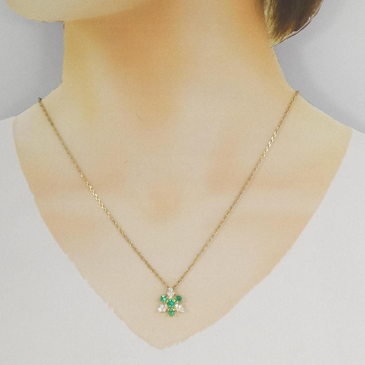 K18YG エメラルド ネックレス 0.73CT