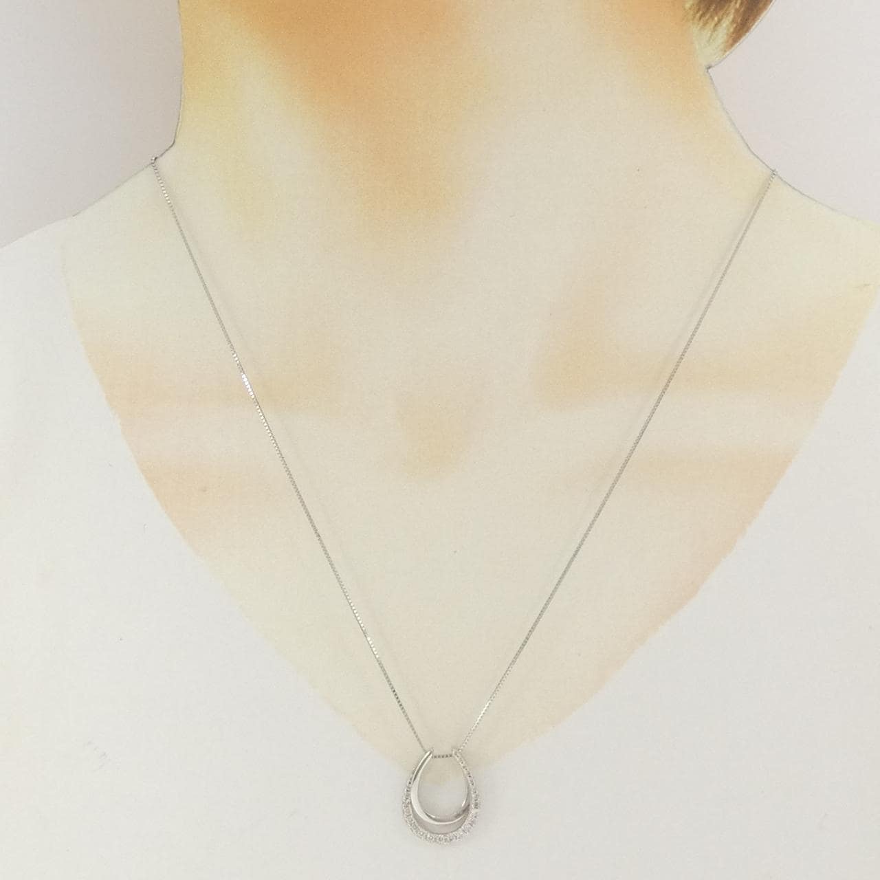 PT900/PT850 ホースシュー ダイヤモンド ネックレス 0.25CT