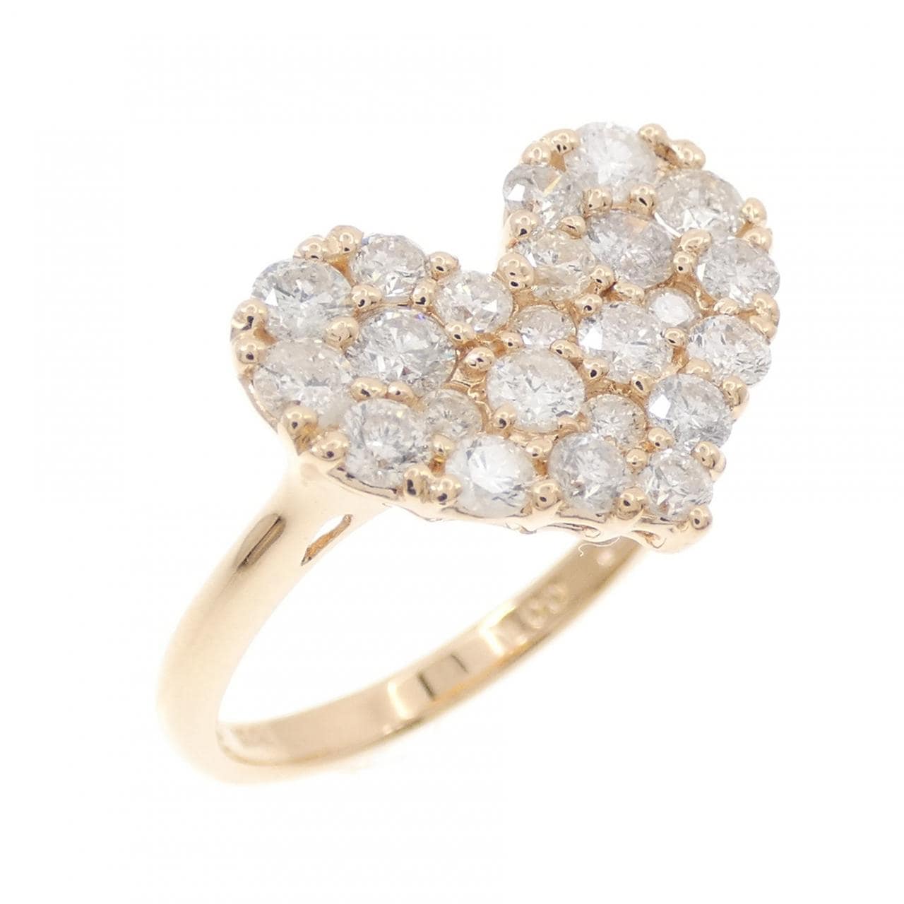 K14PG ハート ダイヤモンド リング 1.00CT