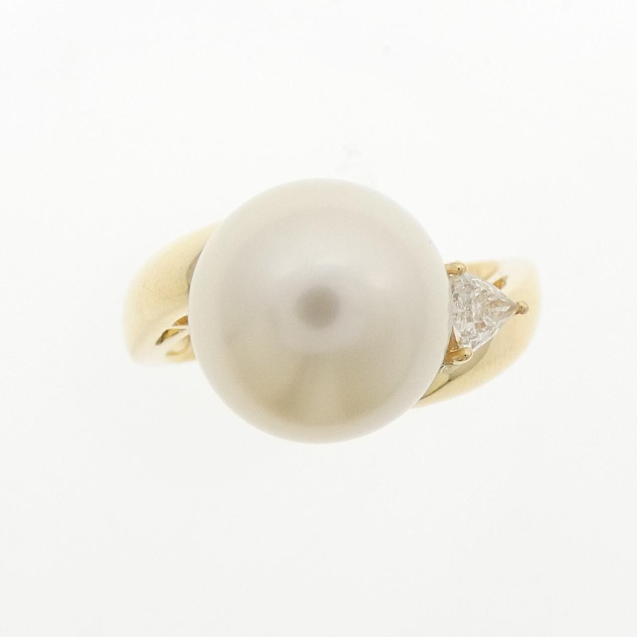 K18YG 白蝶パール リング 10.5mm