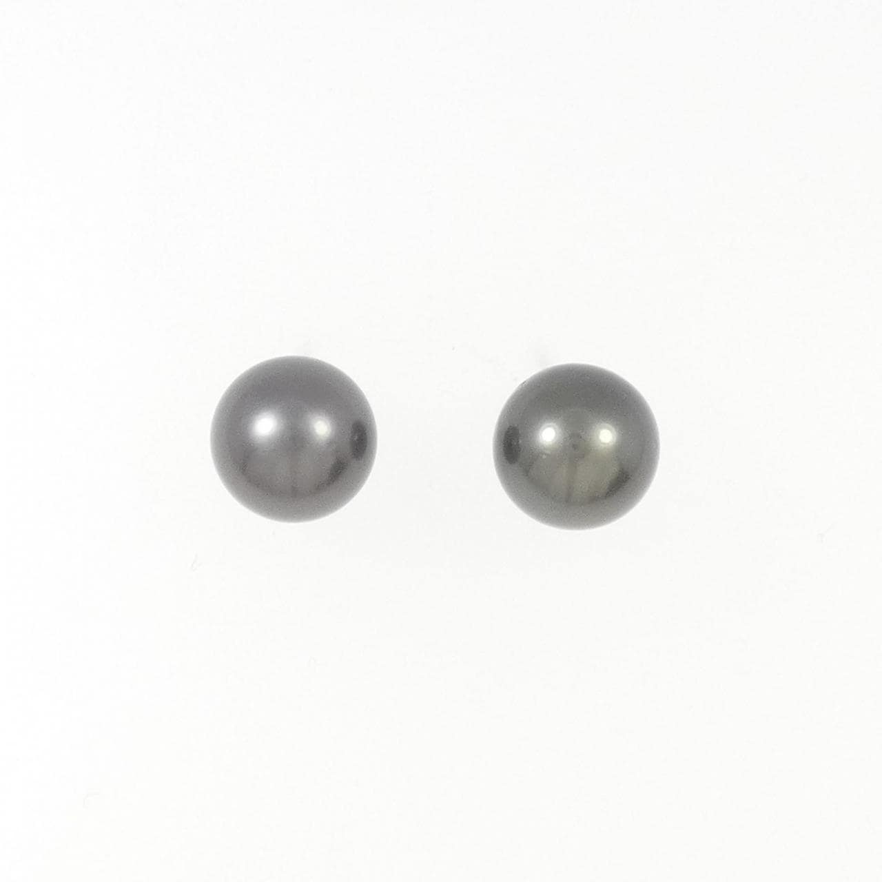 K14WG Black Pearl Earrings 13mm