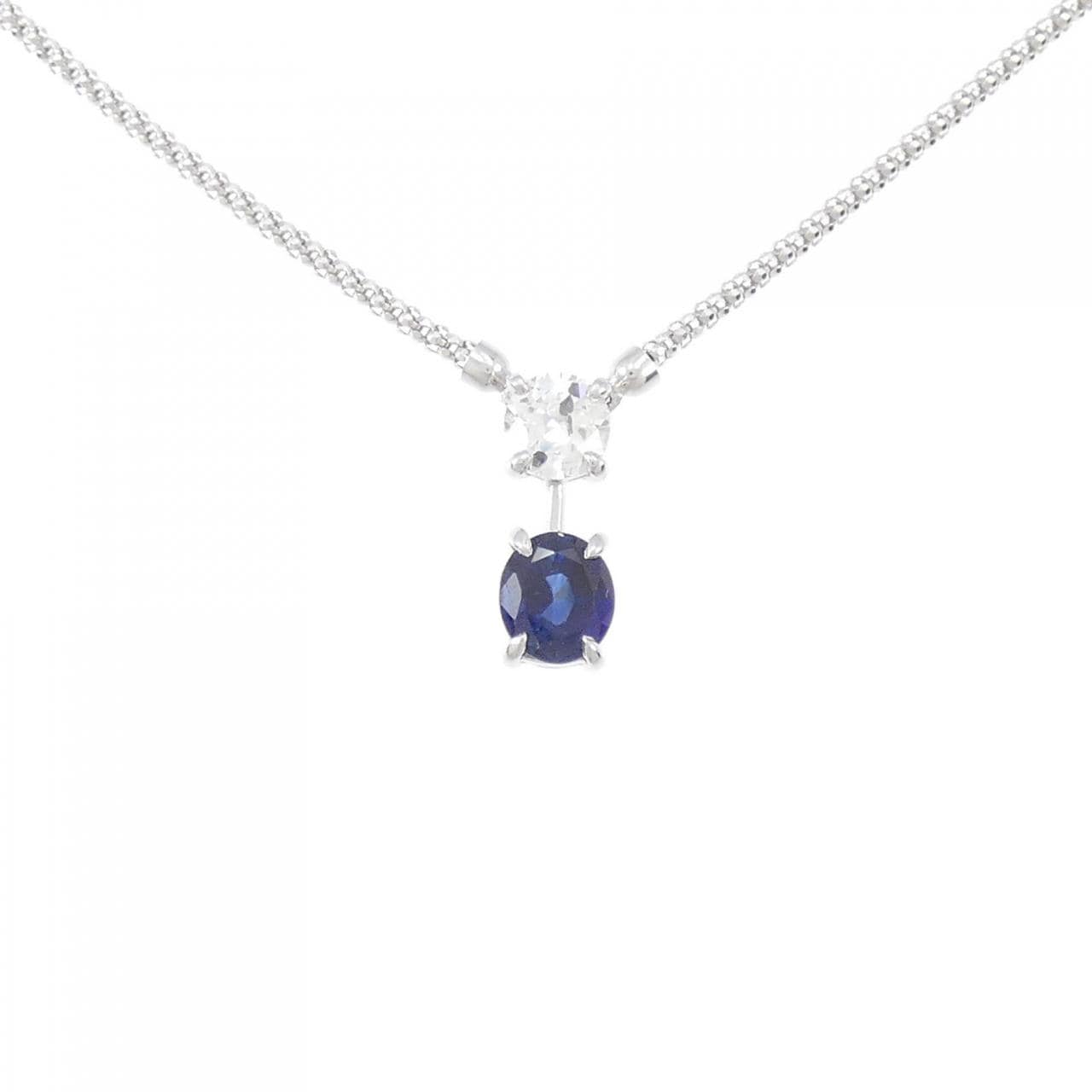K18WG sapphire necklace 0.78CT