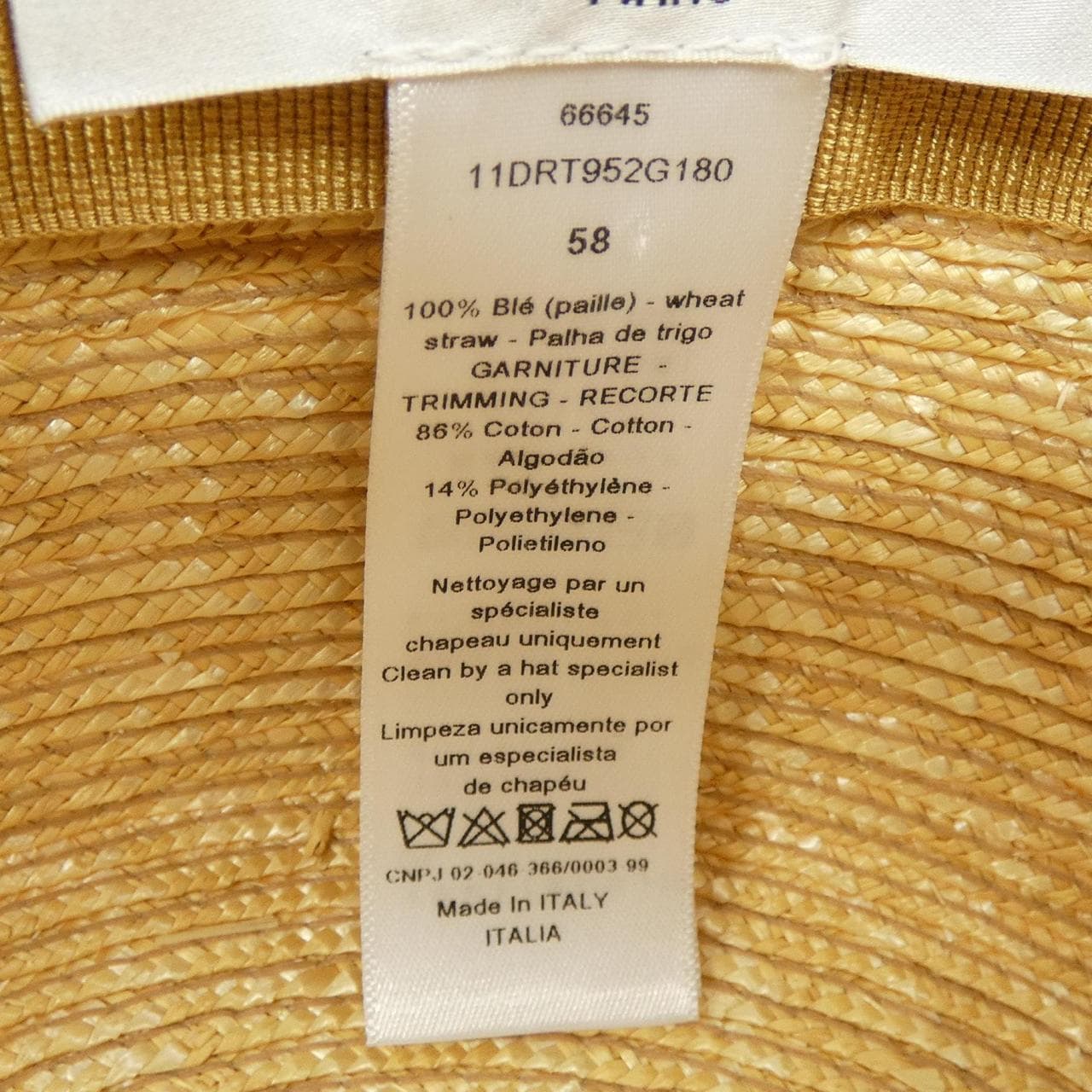 クリスチャンディオール CHRISTIAN DIOR ディオリゾート DIORESORT 11DRT952G180 ハット