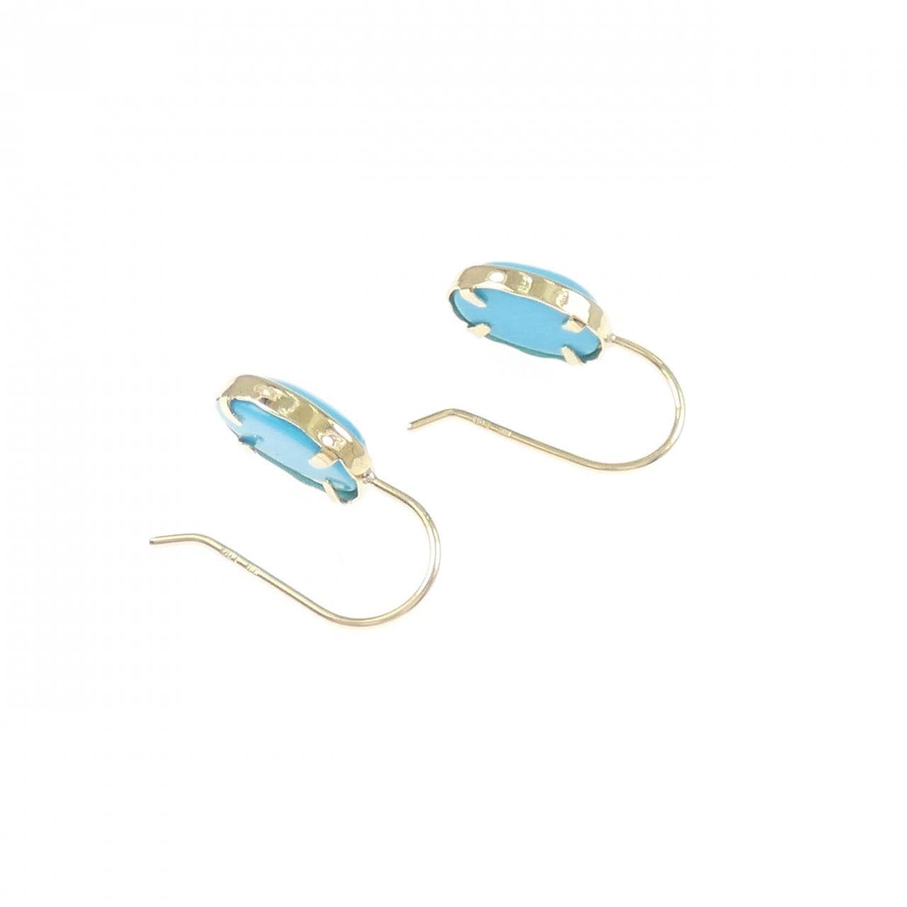 K18YG ターコイズ ピアス 2.00CT