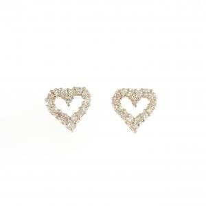 K18PG ハート ダイヤモンド ピアス 0.20CT