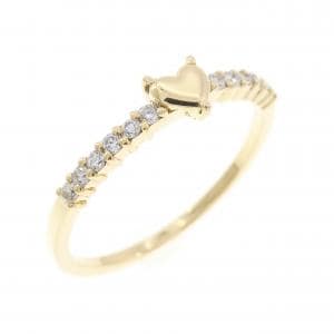 K18YG heart Diamond ring 0.12CT