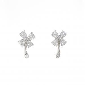PT900 フラワー ダイヤモンド ピアス 0.66CT