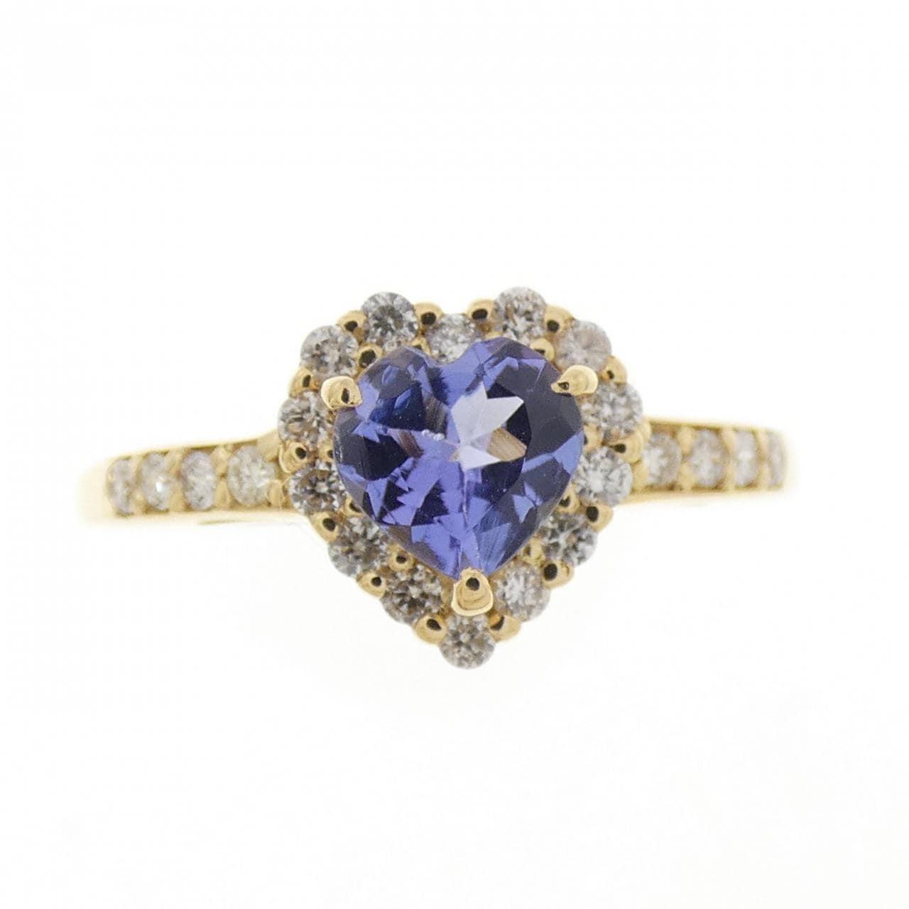 K18YG ハート タンザナイト リング 0.50CT