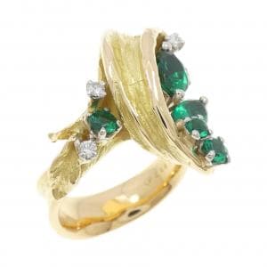 イワクラコウジ 合成エメラルド リング 0.89CT