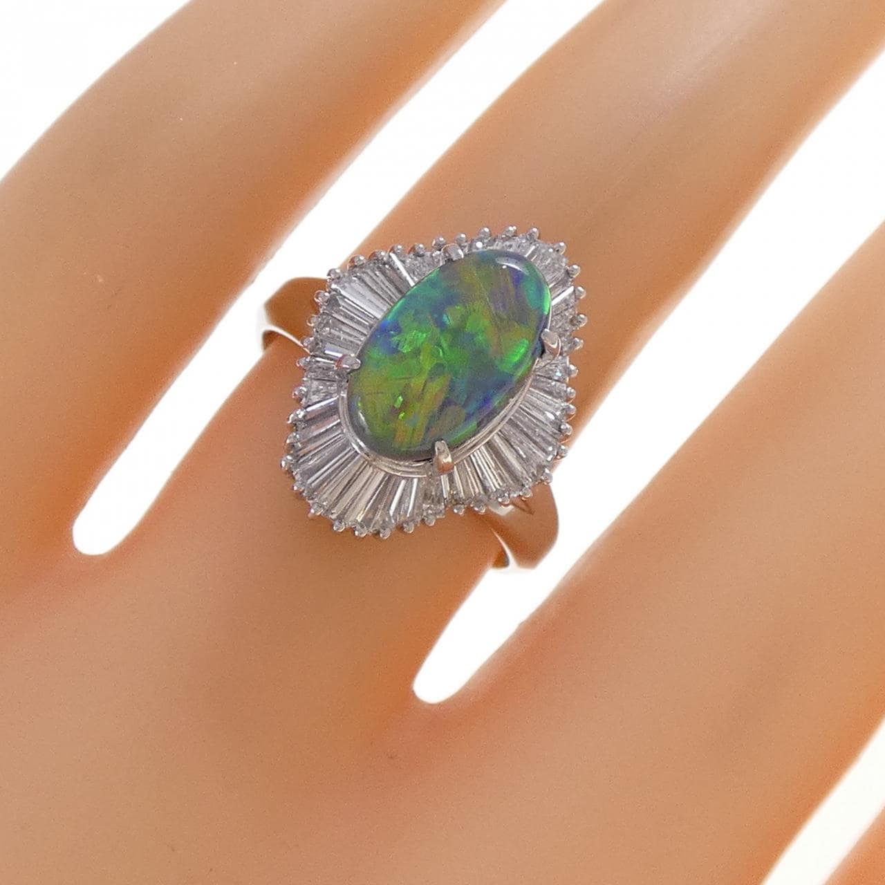 PT900 ブラックオパール リング 1.90CT