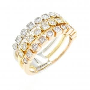 K18スリーカラー ダイヤモンド リング 0.88CT