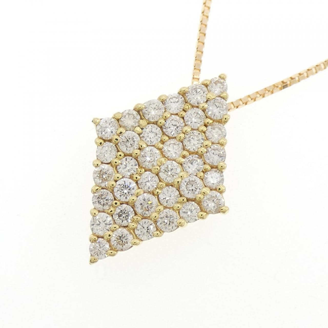 K18YG パヴェ ダイヤモンド ネックレス 1.00CT